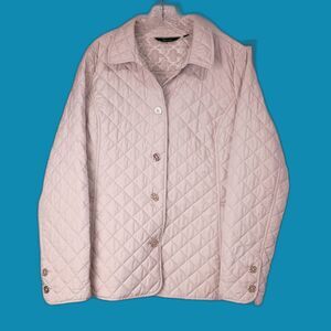 C Wonder Christian Siriano Ivory Quilted Jacket Womens L Lightweight Preppy